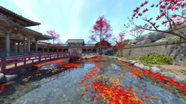 Japon tarzı malikanenin 3D görüntüsü