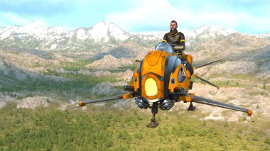 Uçan makinenin 3B görüntülemesi