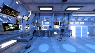 Uzay gemisinin içinde 3B görüntüleme