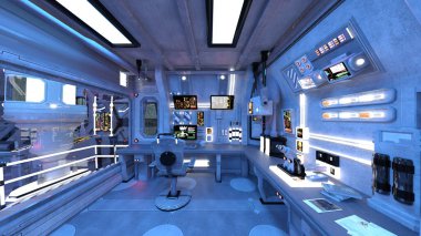 Uzay gemisinin içinde 3B görüntüleme