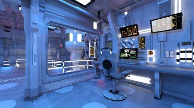 Uzay gemisinin içinde 3B görüntüleme