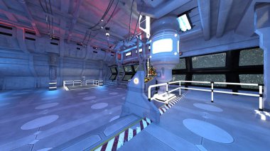 Uzay gemisinin içinde 3B görüntüleme