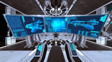 Uzay gemisinin içinde 3B görüntüleme