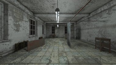 Terk edilmiş binanın 3B canlandırması