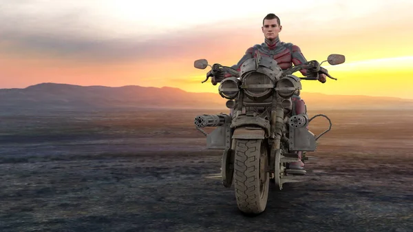 Візуалізація Людини Їде Мотоциклі — стокове фото
