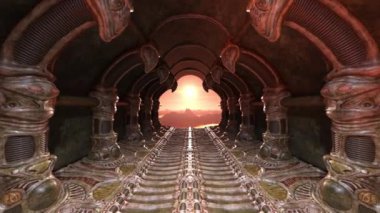 Bina koridorunun 3B görüntülemesi