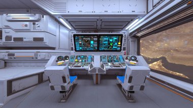 Uzay gemisinin içinde 3B görüntüleme