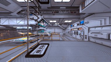 Uzay gemisinin içinde 3B görüntüleme