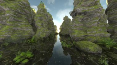 Deniz görünümünün 3B CG görüntülemesi