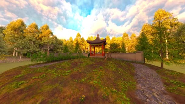 Rendering Japanese Shrine — Stock Video