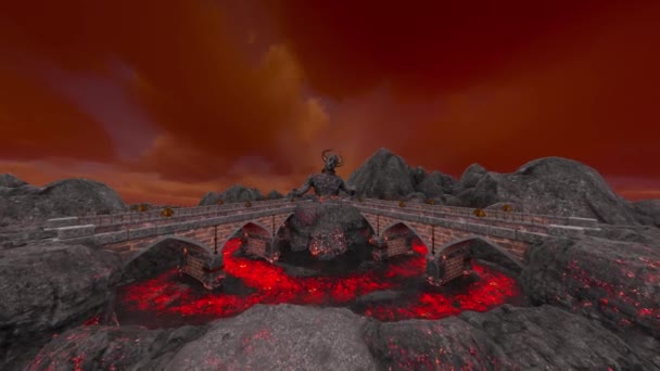 火山景観の3Dレンダリング — ストック動画