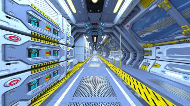 Uzay gemisinin içinde 3B görüntüleme