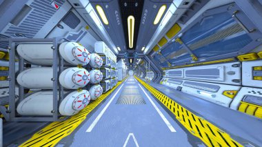 Uzay gemisinin içinde 3B görüntüleme