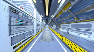 Uzay gemisinin içinde 3B görüntüleme