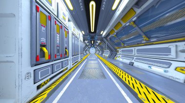 Uzay gemisinin içinde 3B görüntüleme