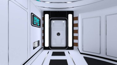 Uzay gemisinin içinde 3B görüntüleme