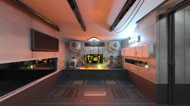 Uzay gemisinin içinde 3B görüntüleme