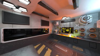 Uzay gemisinin içinde 3B görüntüleme