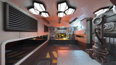 Uzay gemisinin içinde 3B görüntüleme