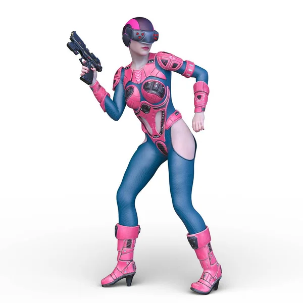 Representación Mujer Con Arma — Foto de Stock
