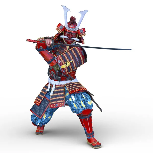 Rendering Japanese Warrior — Stock Photo, Image