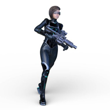 Silahlı Kadın 'ın 3 boyutlu canlandırması