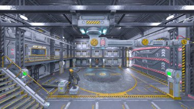 Uzay gemisinin içinde 3B görüntüleme