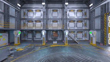 Uzay gemisinin içinde 3B görüntüleme