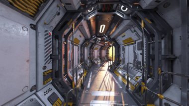 Uzay gemisinin içinde 3B görüntüleme