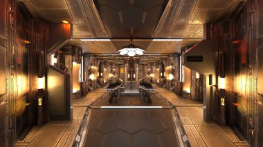 Uzay gemisinin içinde 3B görüntüleme