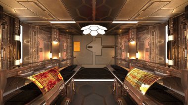 Uzay gemisinin içinde 3B görüntüleme