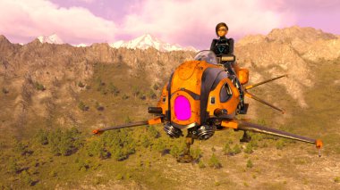 Uçan makinenin 3B görüntülemesi