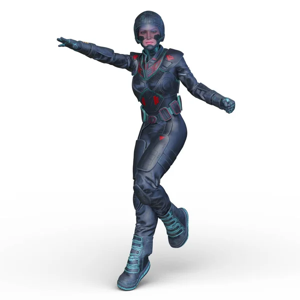 Rendering Cyber Woman — Stock Photo, Image