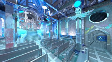 Fütürist binanın 3B görüntülemesi