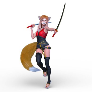 Tilki kızın 3 boyutlu canlandırması