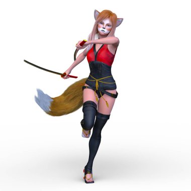 Tilki kızın 3 boyutlu canlandırması