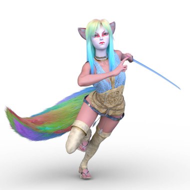 Tilki kızın 3 boyutlu canlandırması