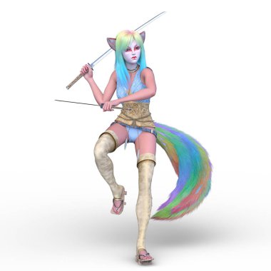 Tilki kızın 3 boyutlu canlandırması