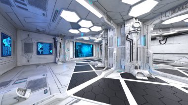 Uzay gemisinin içinde 3B görüntüleme