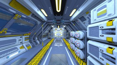 Uzay gemisinin içinde 3B görüntüleme