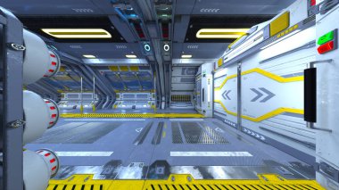 Uzay gemisinin içinde 3B görüntüleme