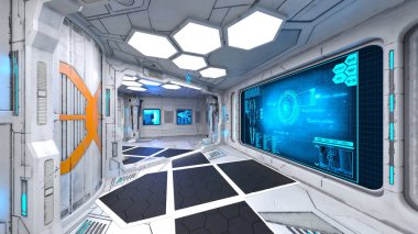 Uzay gemisinin içinde 3B görüntüleme