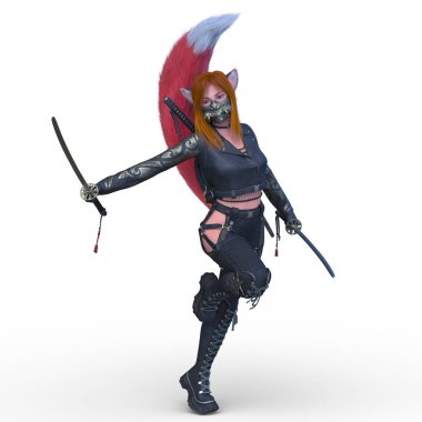 Kostümlü Kadın 'ın 3B canlandırması