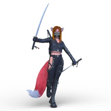 Kostümlü Kadın 'ın 3B canlandırması