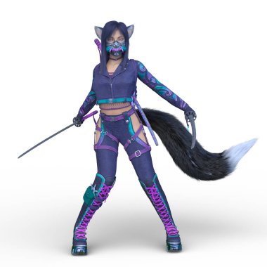 Kostümlü Kadın 'ın 3B canlandırması