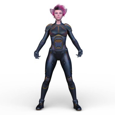 Therianthropy kadınının 3 boyutlu CG canlandırması