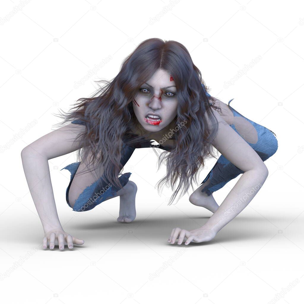3D rendering of Bloodless girl
