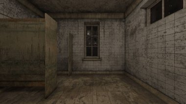 Terk edilmiş binanın 3B canlandırması