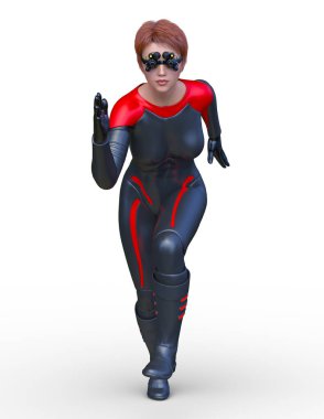 Süper bir kadının 3B canlandırması.