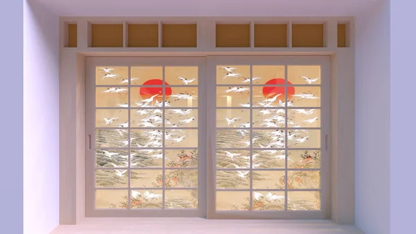 Rendering Japanese Style Room — Stock Photo, Image